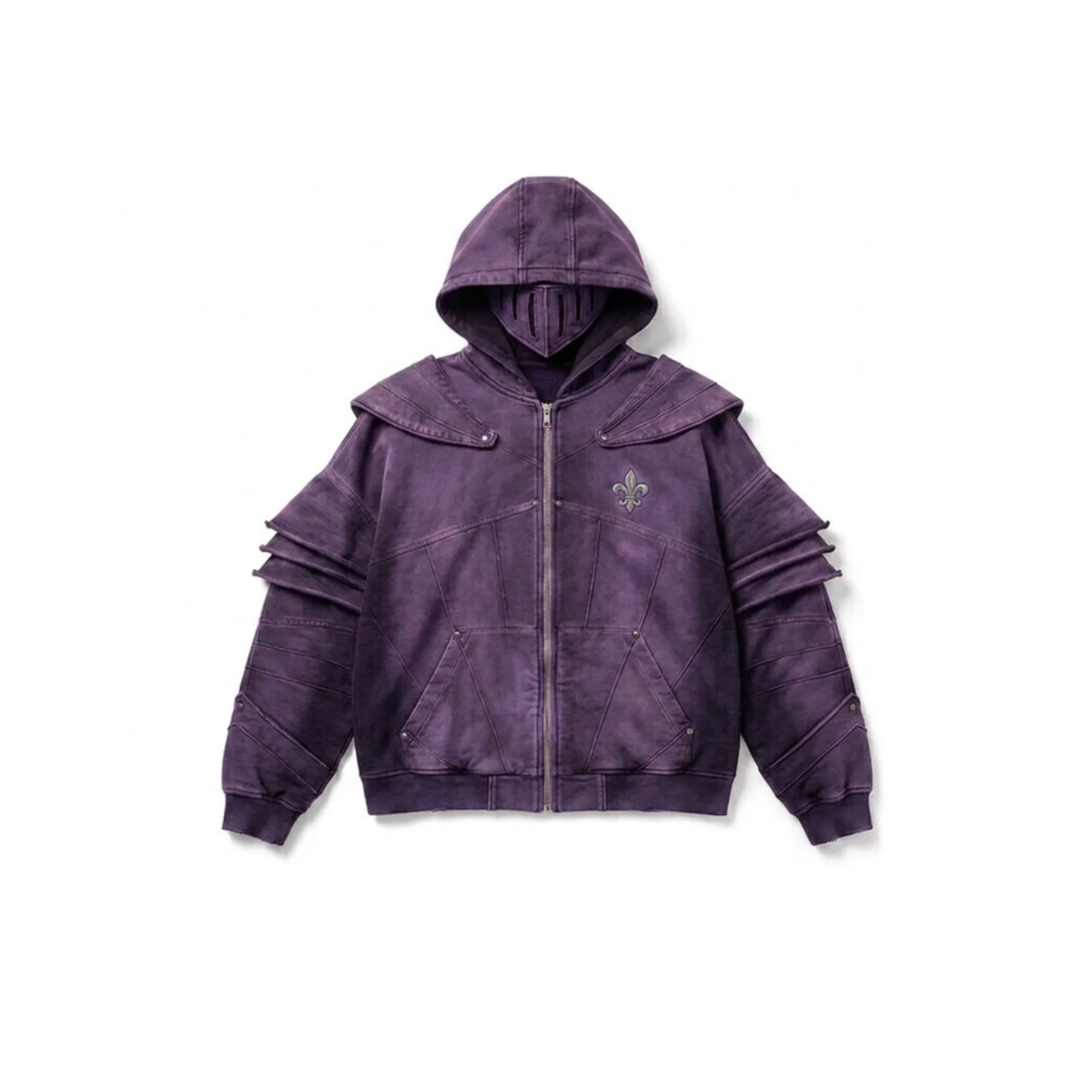 FORGET RED ZIP HOODIE-Purple